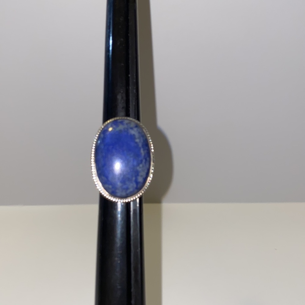 Blue Lapiz sterling silver ring size 6
